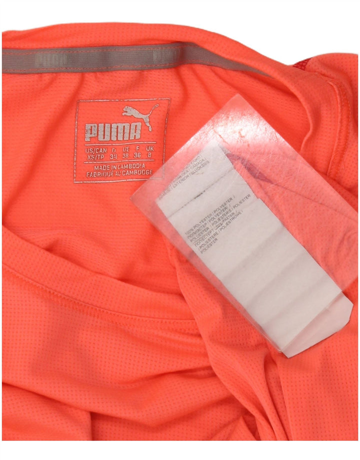 PUMA Womens T-Shirt Top UK 8 Small Orange Polyester