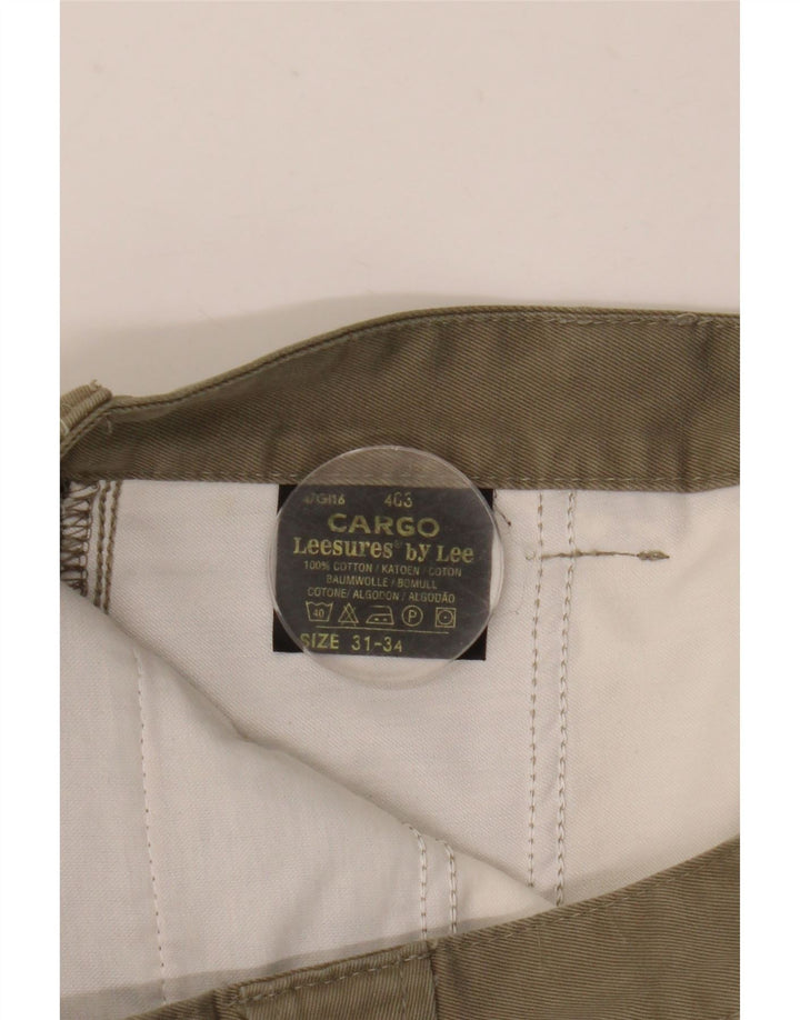 LEE Mens Straight Cargo Trousers W31 L31 Beige Cotton
