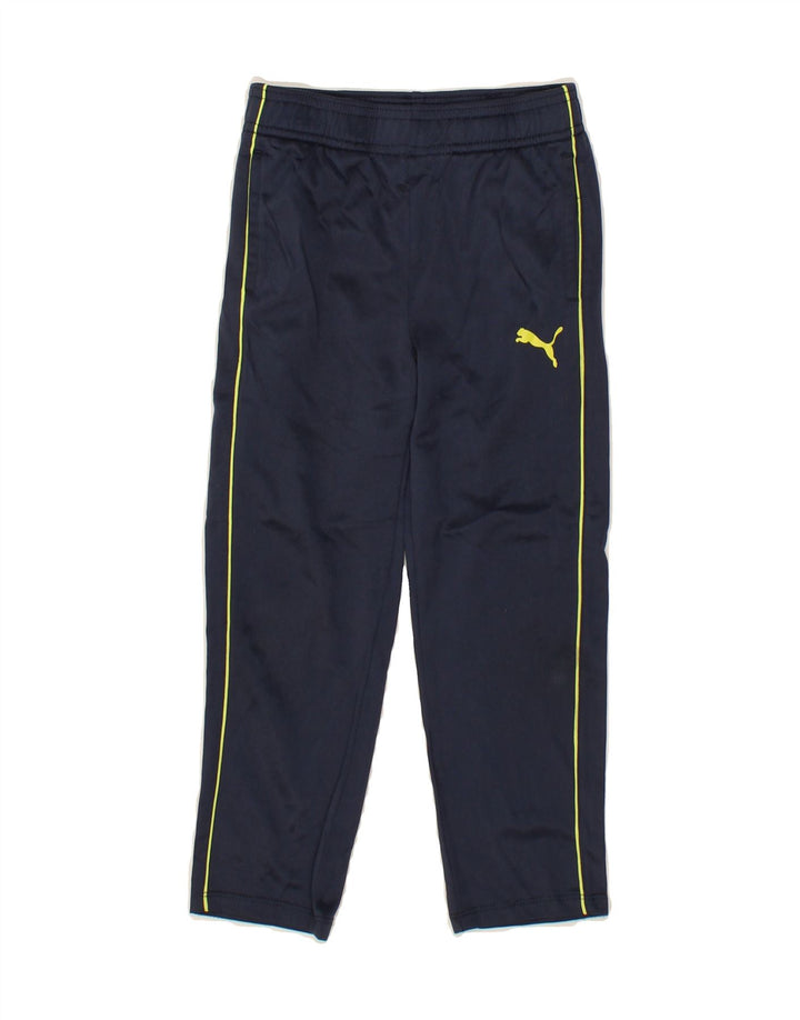 PUMA Boys Tracksuit Trousers 4-5 Years Small Navy Blue Polyester Vintage Puma and Second-Hand Puma from Messina Hembry 