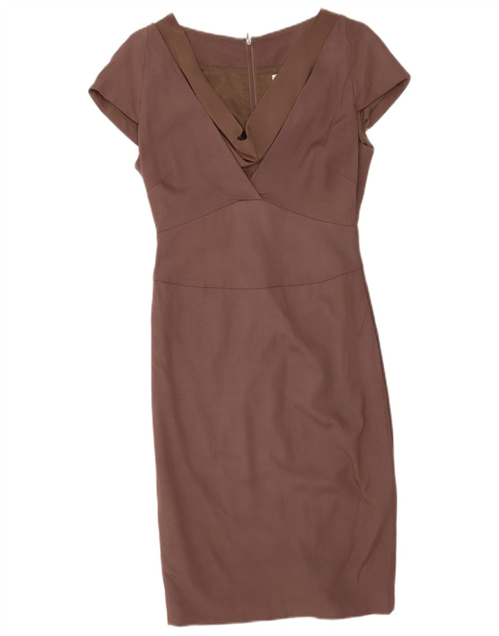 Reiss Womens Sheath Dress UK 8 Small  Brown Viscose