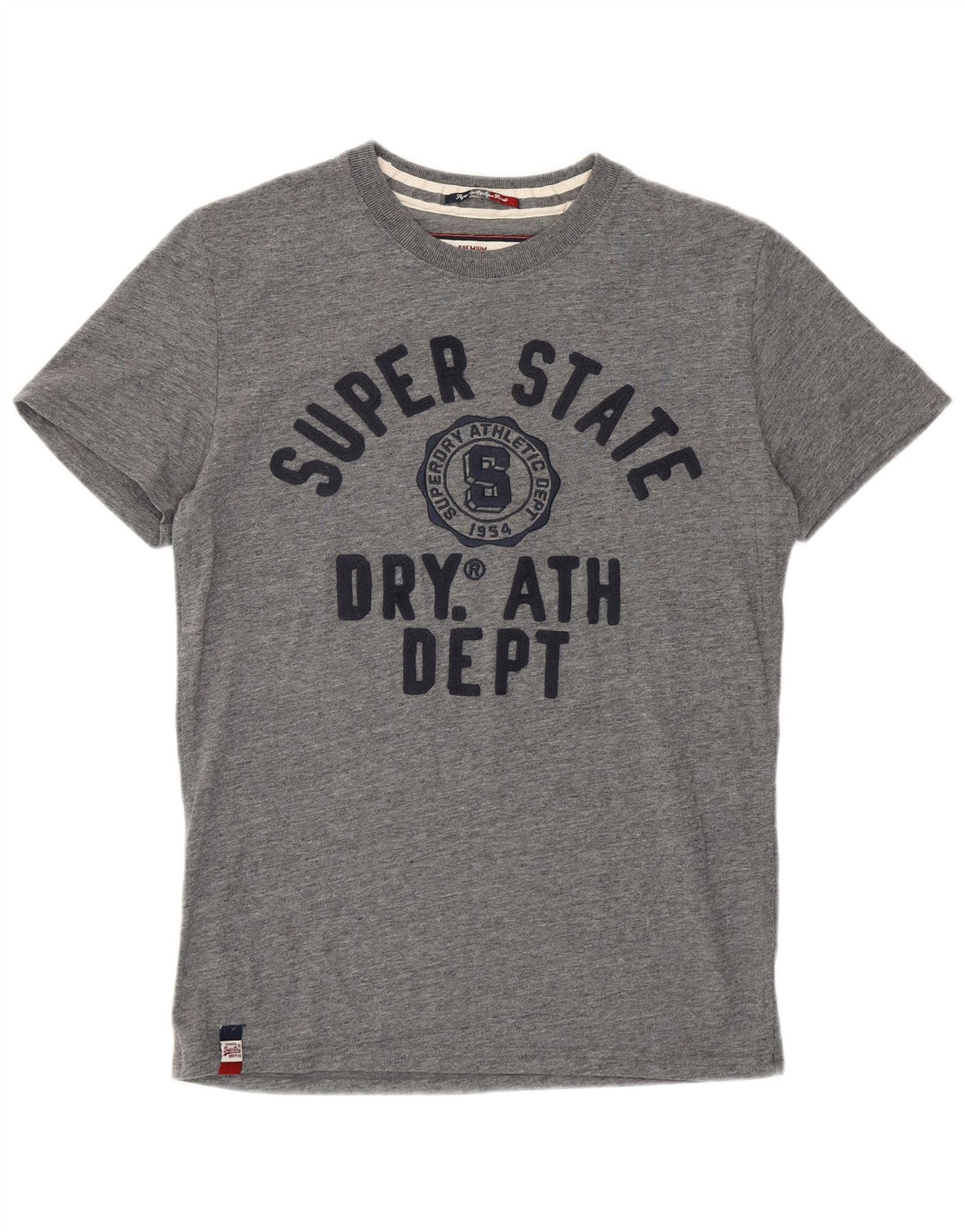 SUPERDRY Mens Graphic T-Shirt Top Medium Grey Cotton