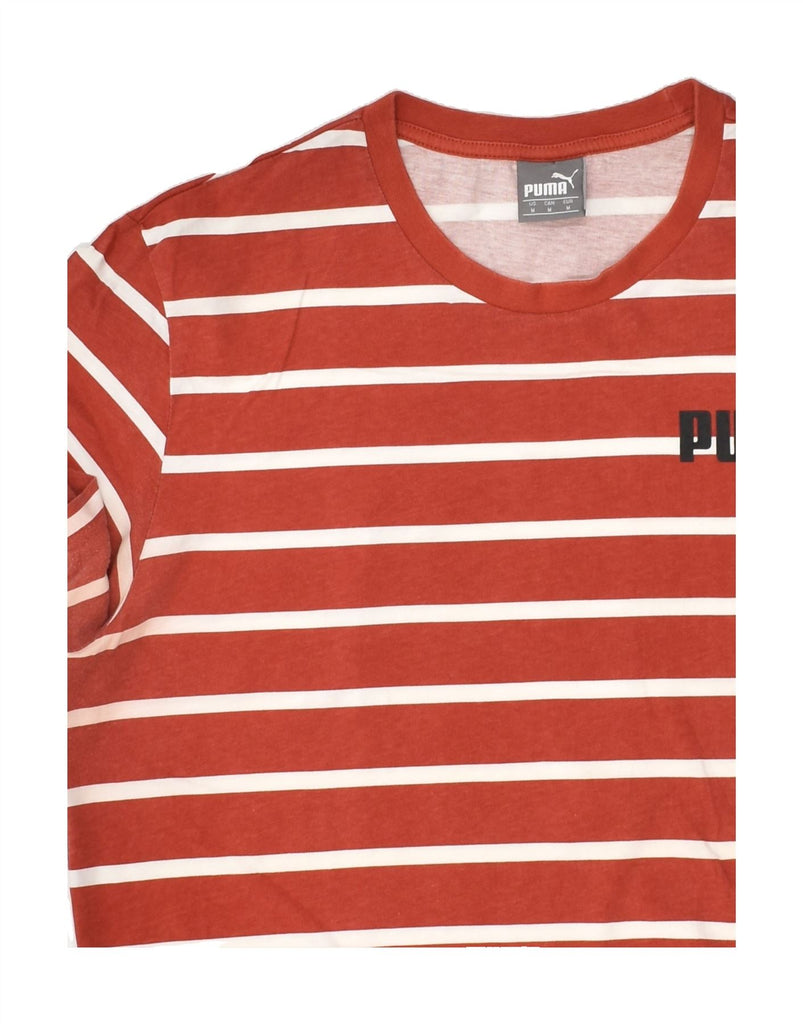 PUMA Mens T-Shirt Top Medium Red Striped | Vintage Puma | Thrift | Second-Hand Puma | Used Clothing | Messina Hembry 