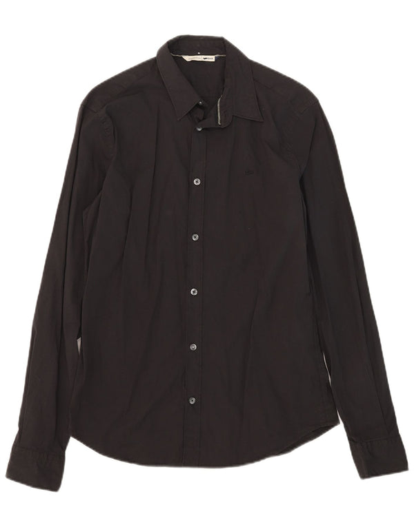 Gas Mens Shirt Small Black Cotton