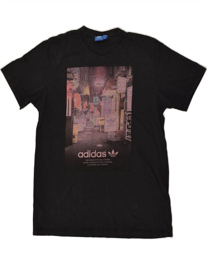 ADIDAS Mens Graphic T-Shirt Top Large Black Cotton | Vintage Adidas | Thrift | Second-Hand Adidas | Used Clothing | Messina Hembry 