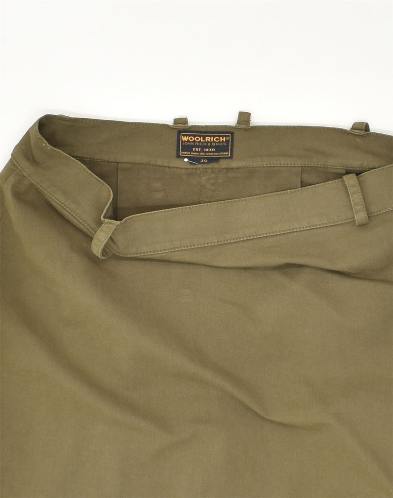 WOOLRICH Womens A-Line Skirt W30 Medium  Khaki Cotton | Vintage Woolrich | Thrift | Second-Hand Woolrich | Used Clothing | Messina Hembry 