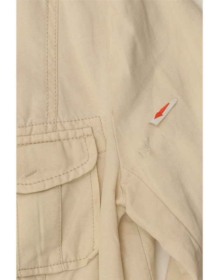 Zara Womens Utility Jacket UK 12 Medium Beige Cotton