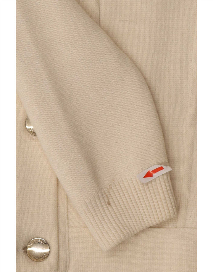 Moschino Womens Cardigan Sweater UK 8 Small Off White Wool