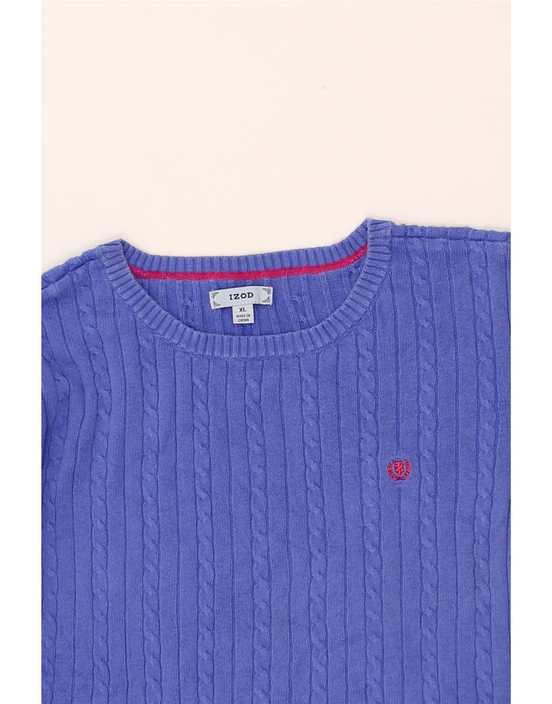 IZOD Womens Boat Neck Jumper Sweater UK 18 XL Purple Cotton Vintage Izod and Second-Hand Izod from Messina Hembry 