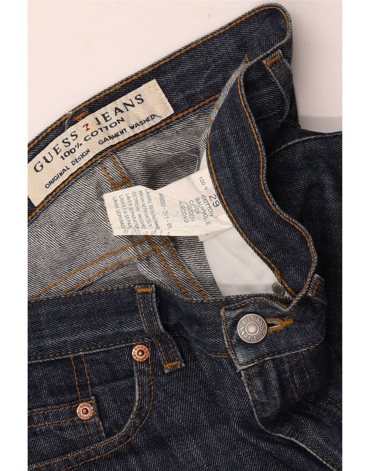 Guess Womens Straight Jeans W29 L28 Navy Blue Cotton