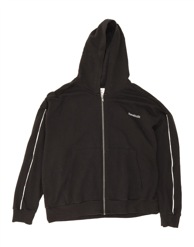 REEBOK Womens Zip Hoodie Sweater UK 24/26 2XL Black Cotton Vintage Reebok and Second-Hand Reebok from Messina Hembry 