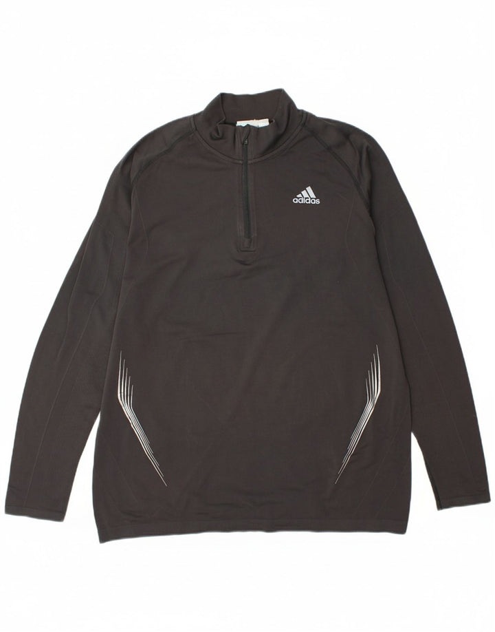 ADIDAS Mens Climacool Zip Neck Pullover Tracksuit Top Medium Grey