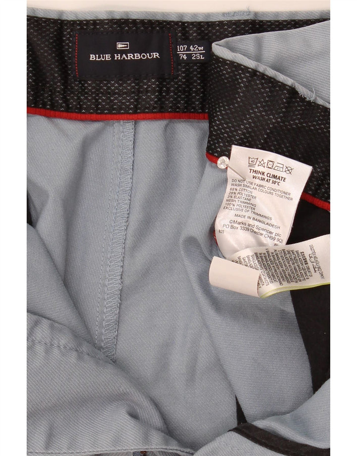 Marks & Spencer Mens Blue Harbour Straight Chino Trousers W42 L29 Blue