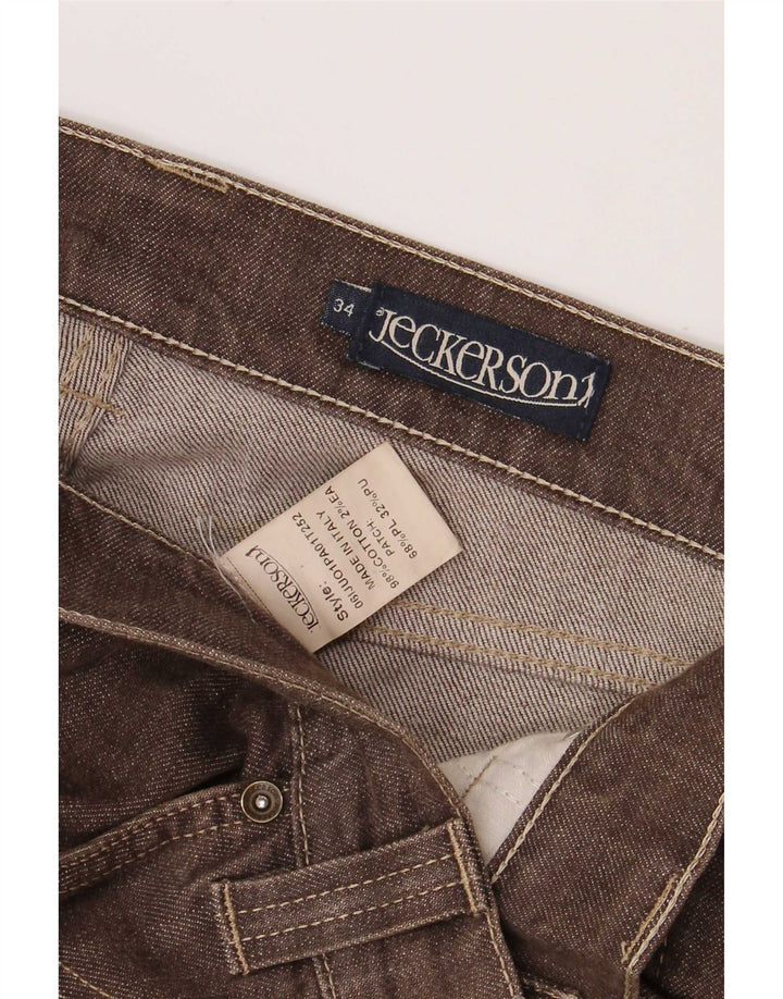 Jeckerson Mens Regular Jeans W30 L32 Brown Cotton