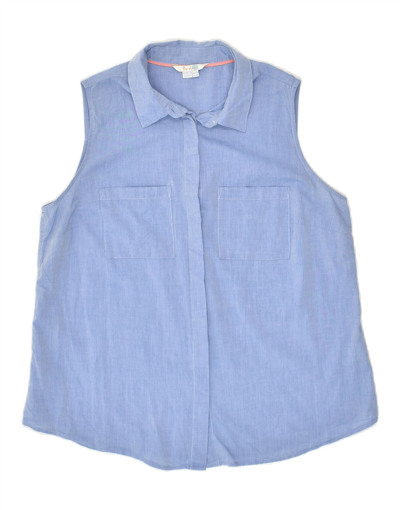 BODEN Womens Sleeveless Shirt UK 16 Large Blue | Vintage Boden | Thrift | Second-Hand Boden | Used Clothing | Messina Hembry 