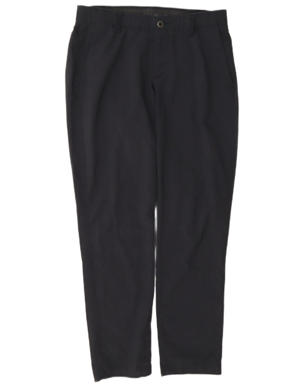 Under Armour Mens Straight Chino Trousers W34 L32 Navy Blue Nylon