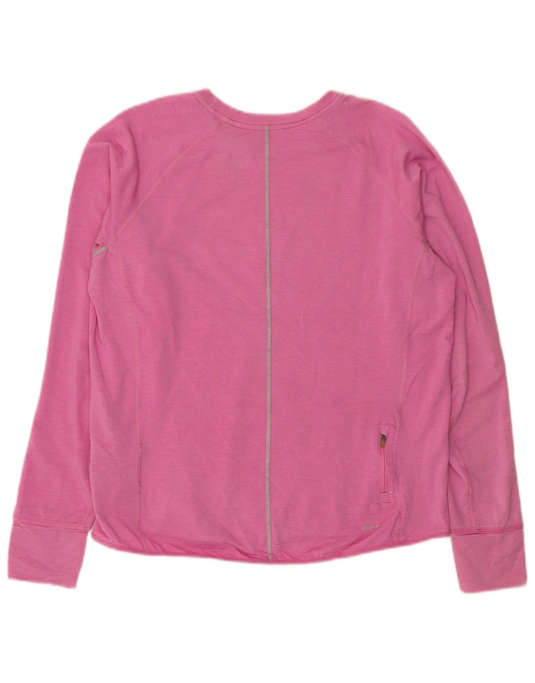 NIKE Womens Dri Fit Top Long Sleeve UK 18 XL Pink Lyocell