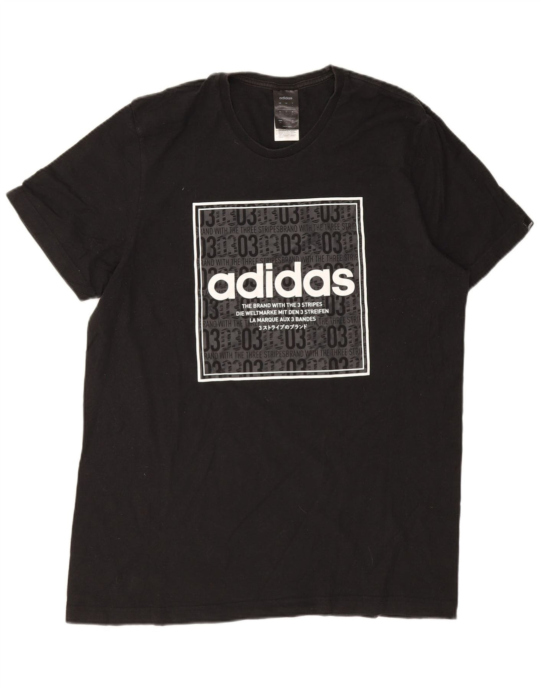 Adidas Mens Graphic T-Shirt Top Large Black Cotton