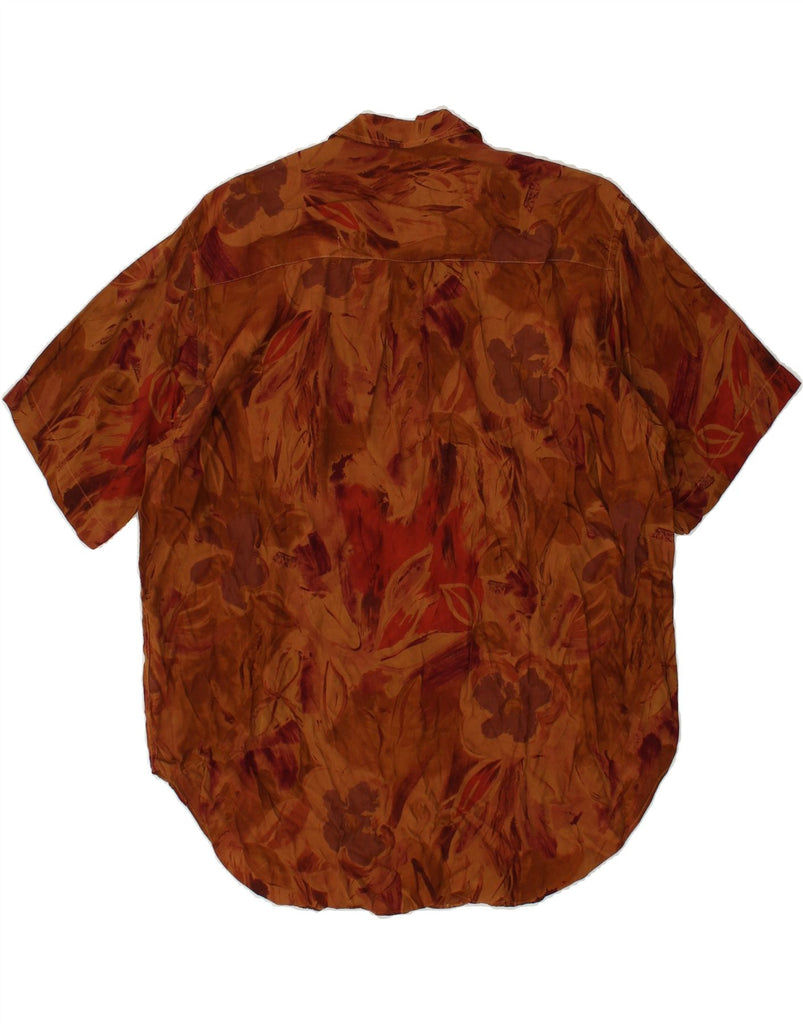 BAGUTTA Mens Short Sleeve Shirt Size 15 38 Medium Brown Floral | Vintage Bagutta | Thrift | Second-Hand Bagutta | Used Clothing | Messina Hembry 