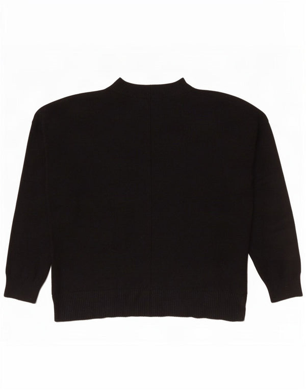 Oasis Womens Crew Neck Jumper Sweater UK 14 Medium Black Viscose