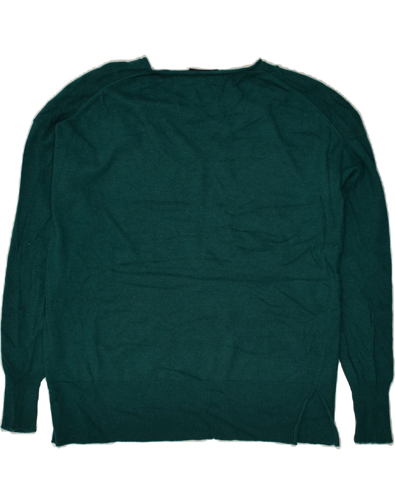 J. CREW Womens V-Neck Jumper Sweater UK 14 Medium Green Wool | Vintage J. Crew | Thrift | Second-Hand J. Crew | Used Clothing | Messina Hembry 