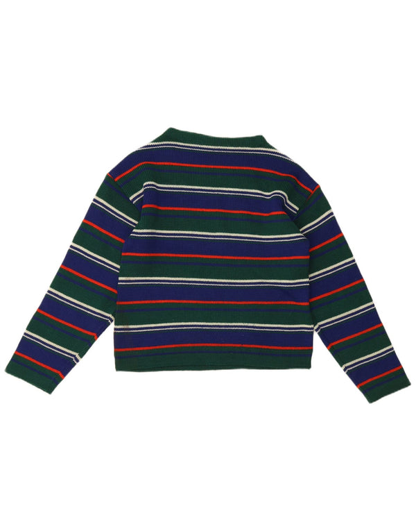 Vintage Womens Turtle Neck Jumper Sweater IT 42 Medium Green Striped