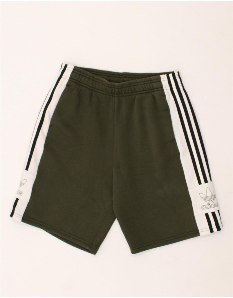 ADIDAS Boys Sport Shorts 13-14 Years Large  Green Cotton | Vintage Adidas | Thrift | Second-Hand Adidas | Used Clothing | Messina Hembry 