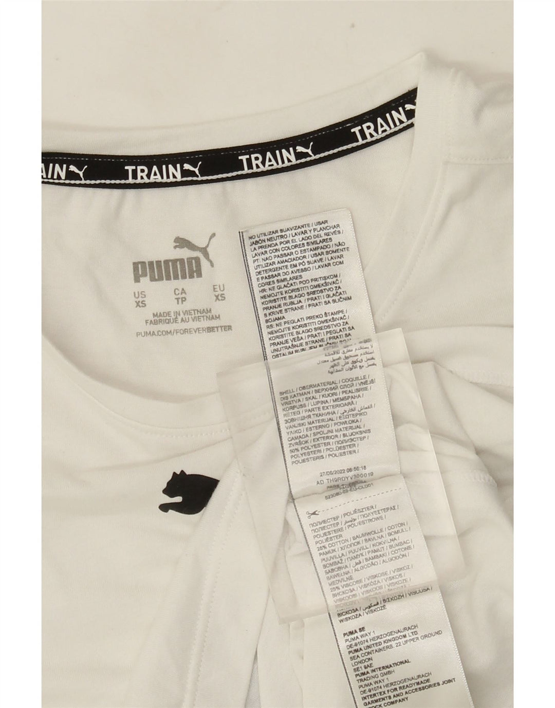 Puma Womens Crop Graphic Vest Top UK 6 XS White Polyester