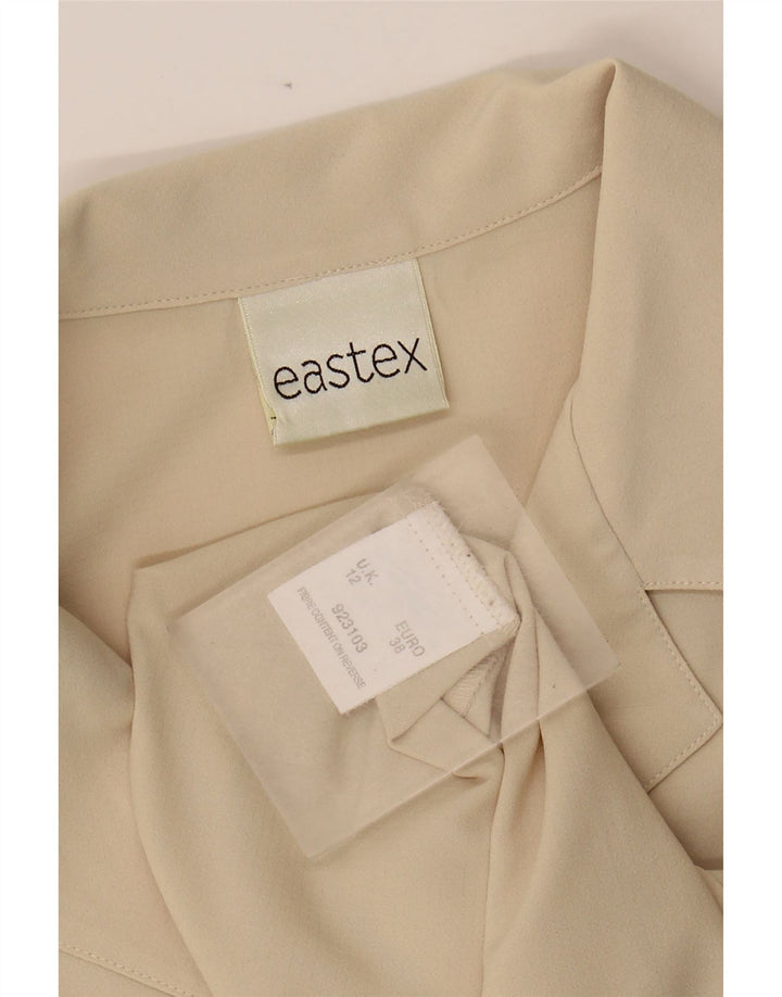 EASTEX Womens Oversized Short Sleeve Shirt Blouse UK 12 Medium Beige