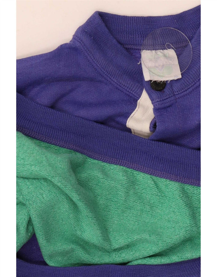 Samar Mens Graphic Sweatshirt Jumper XL Purple Colourblock Cotton