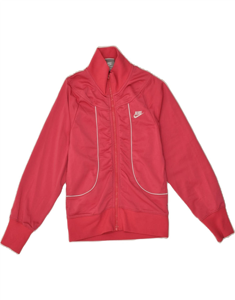 NIKE Girls Tracksuit Top Jacket 7-8 Years XL Pink Polyester | Vintage Nike | Thrift | Second-Hand Nike | Used Clothing | Messina Hembry 