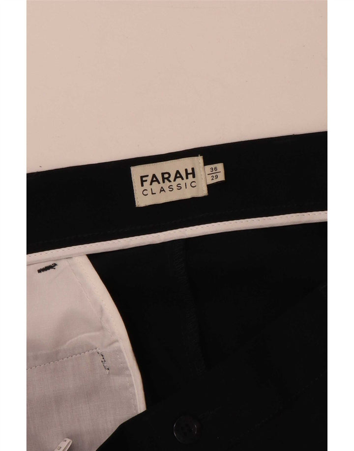 Farah Mens Straight Chino Trousers W36 L29 Navy Blue Polyester