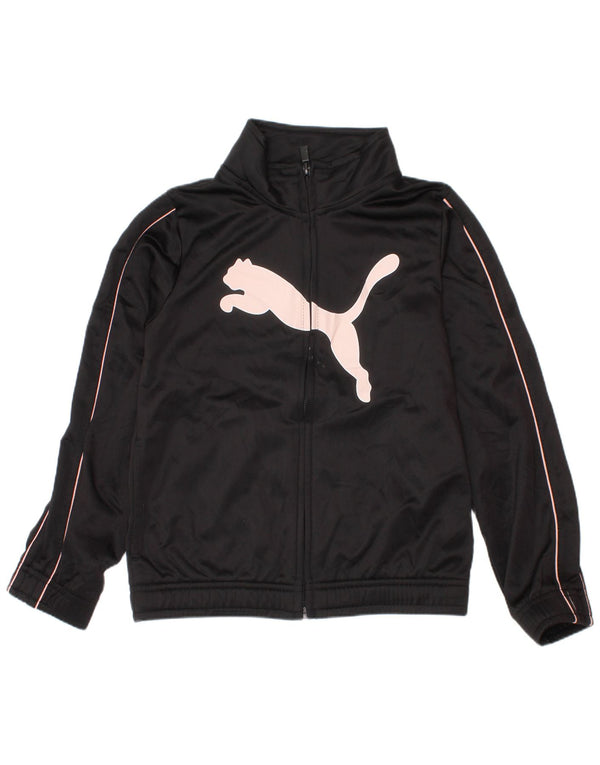 Puma Girls Graphic Tracksuit Top Jacket 5-6 Years Black