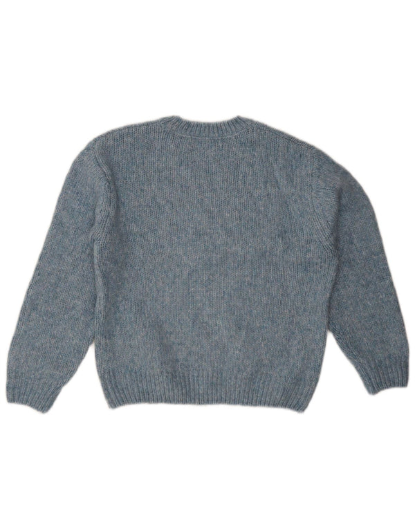Zara Girls Boat Neck Jumper Sweater 11-12 Years Blue Flecked