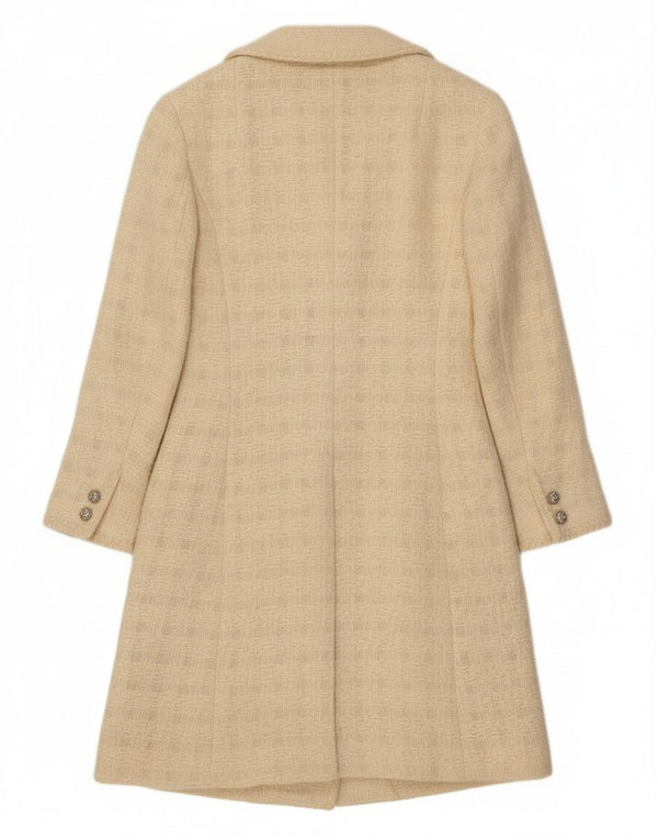 Exclusive Womens Overcoat UK 10 Small Off White Check