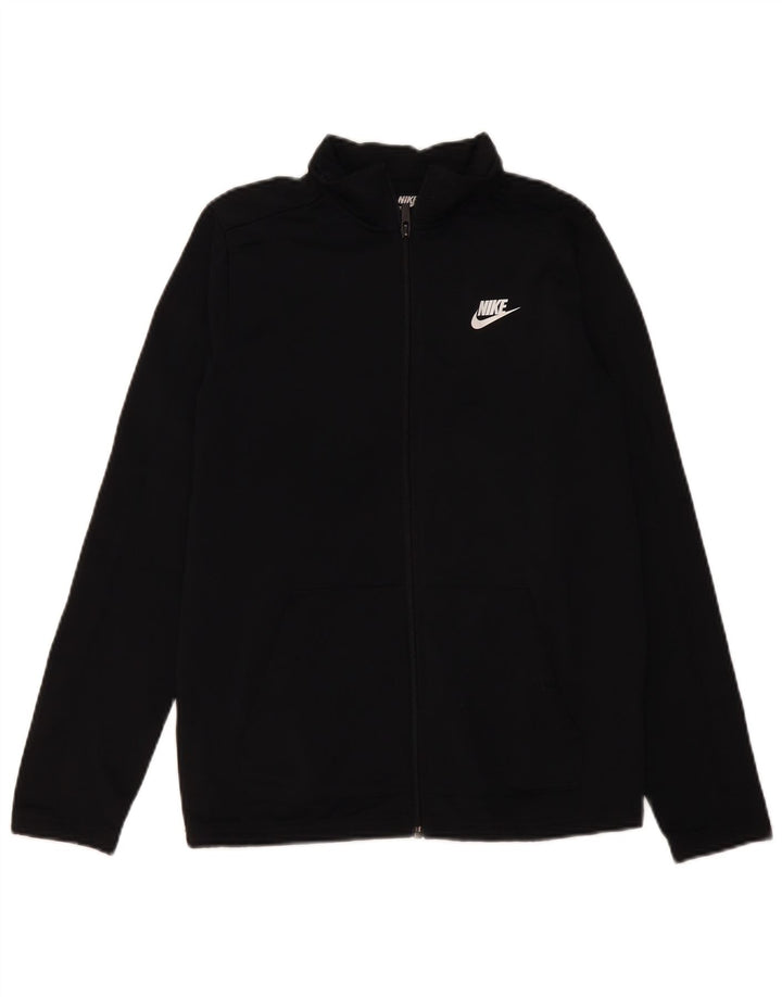 Nike Boys Tracksuit Top Jacket 13-14 Years XL Black Polyester