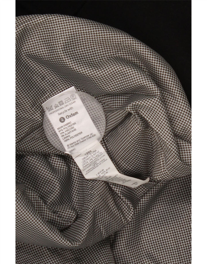 Marks & Spencer Womens Double Breasted Coat UK 14 Large Black Polyester
