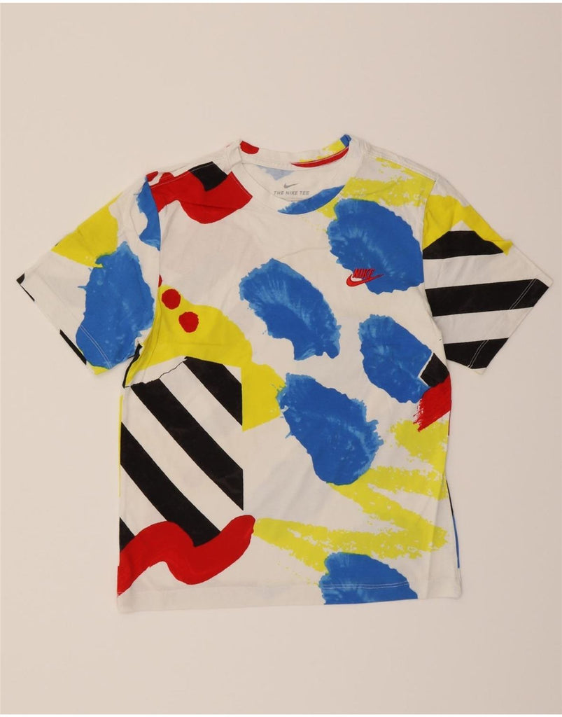 NIKE Womens Graphic T-Shirt Top UK 10 Small White Tie Dye Vintage Nike and Second-Hand Nike from Messina Hembry 