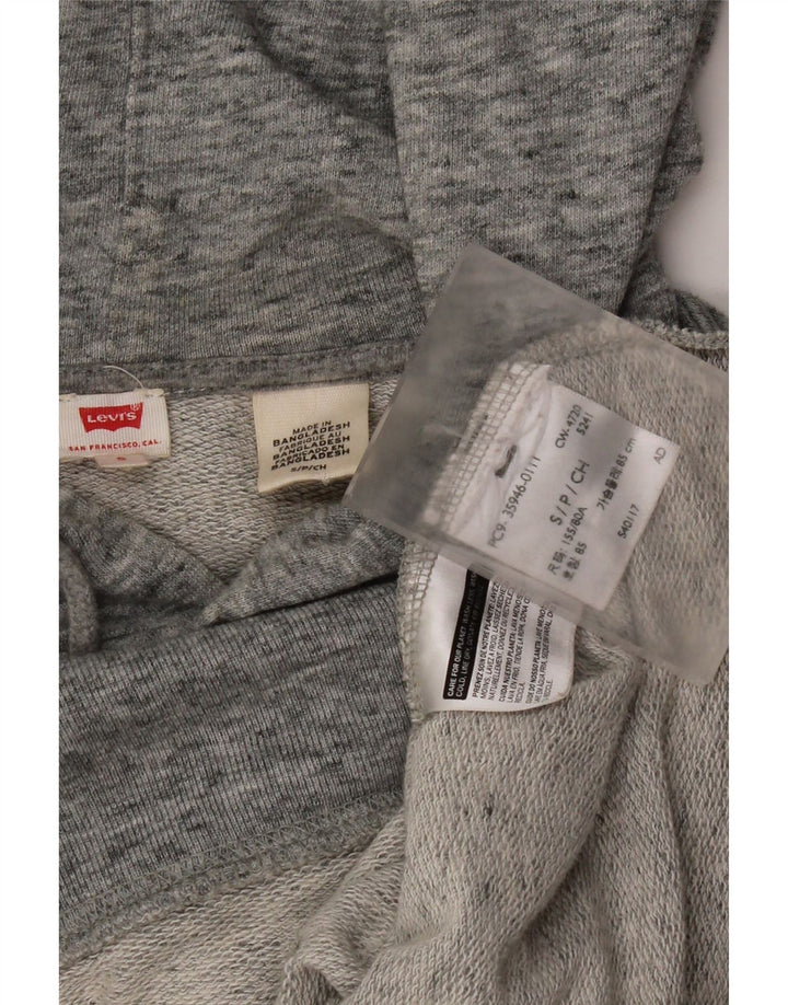 Levi's Womens Graphic Oversized Hoodie Jumper UK 10 Small Grey Flecked