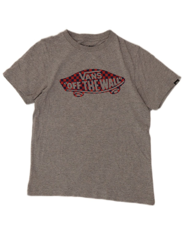 Vans Boys Graphic T-Shirt Top 10-11 Years Medium Grey Flecked Cotton