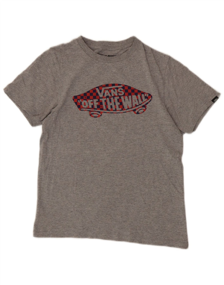 Vans Boys Graphic T-Shirt Top 10-11 Years Medium Grey Flecked Cotton