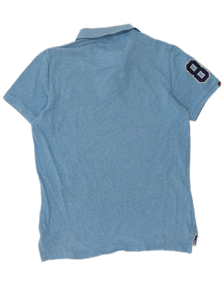 Superdry Mens Graphic Polo Shirt XL Blue Flecked