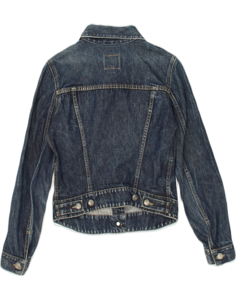 GAS Womens Denim Jacket UK 6 XS Navy Blue Cotton | Vintage Gas | Thrift | Second-Hand Gas | Used Clothing | Messina Hembry 