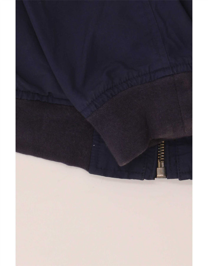 Benetton Mens Bomber Jacket IT 46 Small Navy Blue Cotton