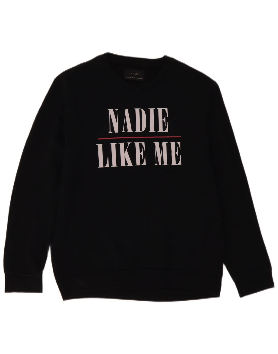 Zara Mens Graphic Sweatshirt Jumper Large Black