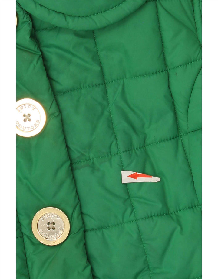 Juicy Couture Womens Padded Gilet UK 14 Medium Green Polyester