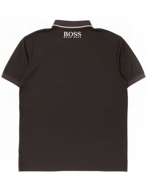 Hugo Boss Mens Graphic Polo Shirt Medium Black Colourblock