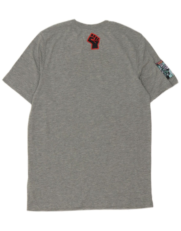 Nike Mens Dri Fit Graphic T-Shirt Top Medium Grey Polyester