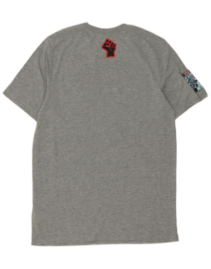 Nike Mens Dri Fit Graphic T-Shirt Top Medium Grey Polyester