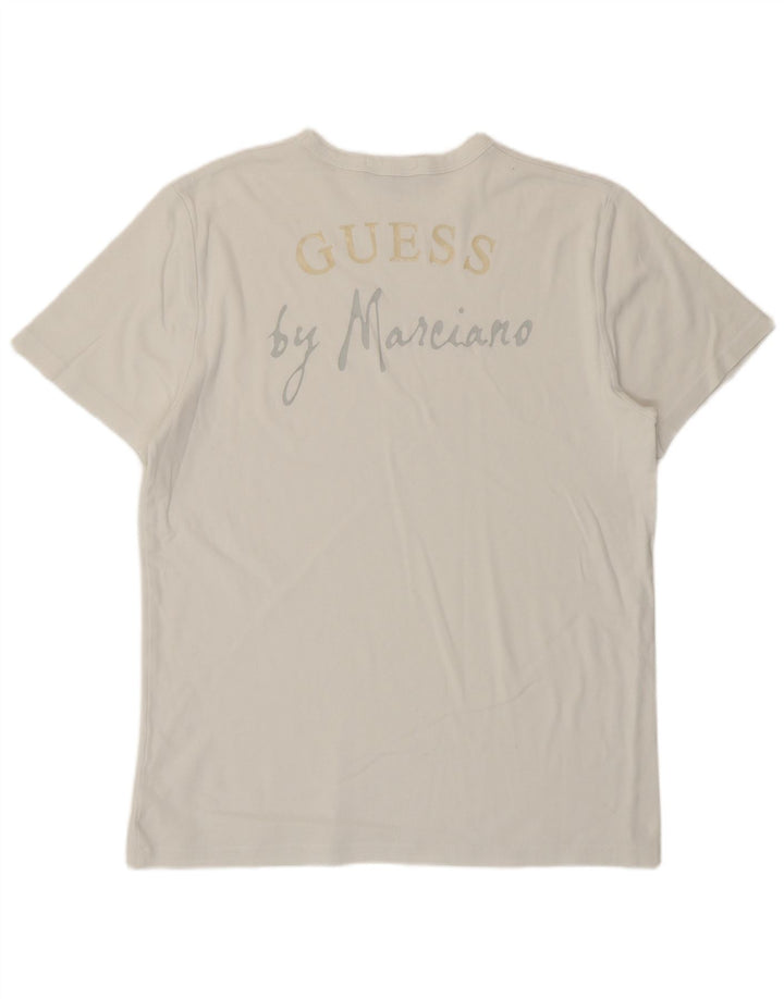 Guess By Marciano Mens Graphic T-Shirt Top XL White