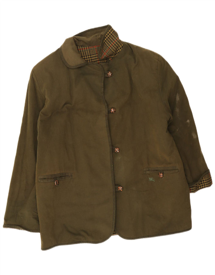 Burberrys Mens Reversible Jacket UK 40 Large Khaki Cotton